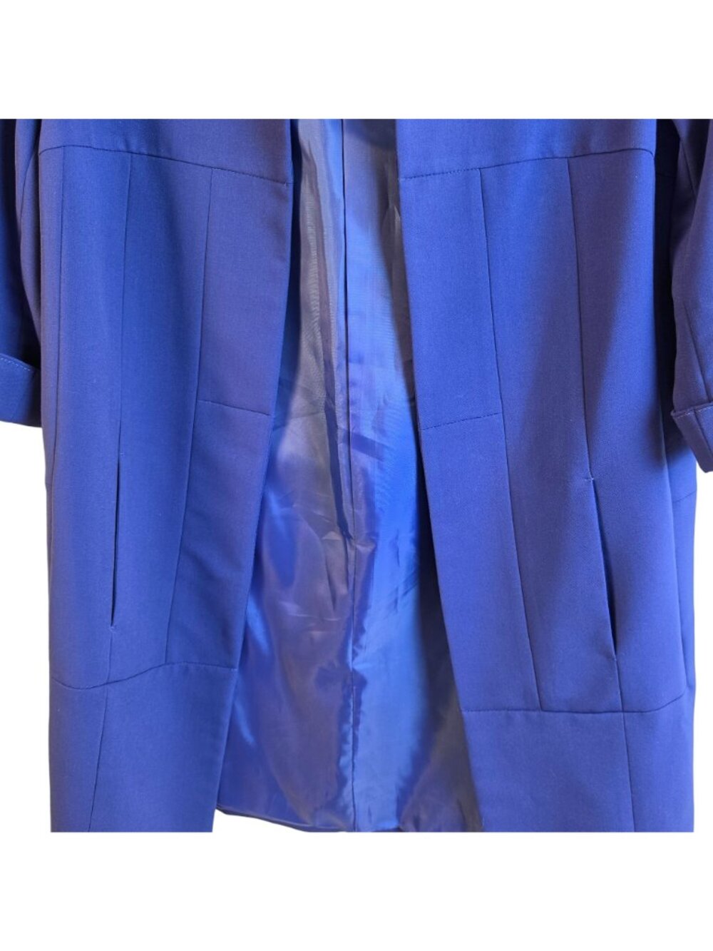 Nife Blue Open Front Oversized Coat Jacket 3/4 Sleeve Women’s M - Picture 6 of 7